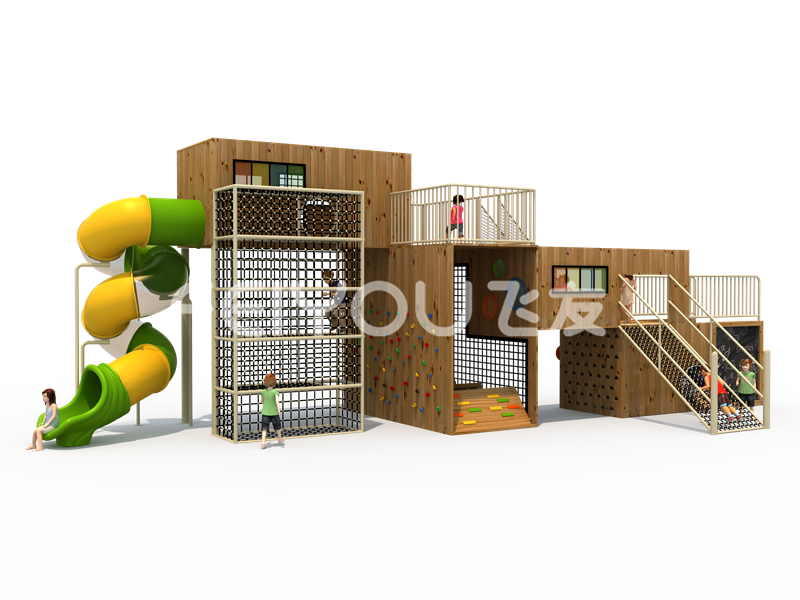 FY305-01地產(chǎn)幼兒木質組合滑梯-公園無動力實木游樂設施